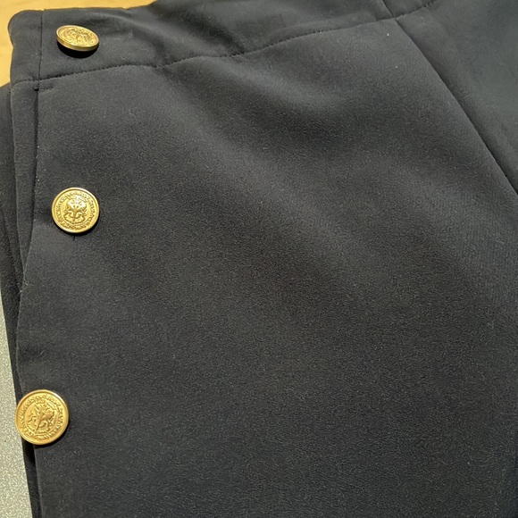 Zara Buttoned Straight Leg Pants in Navy. Size XL - Picture 4 of 8